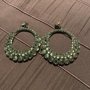 Glitzy Open Circle Chandelier Earrings